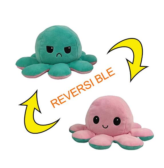 Reversible Octopus Plushie for Mood-Switching Comfort