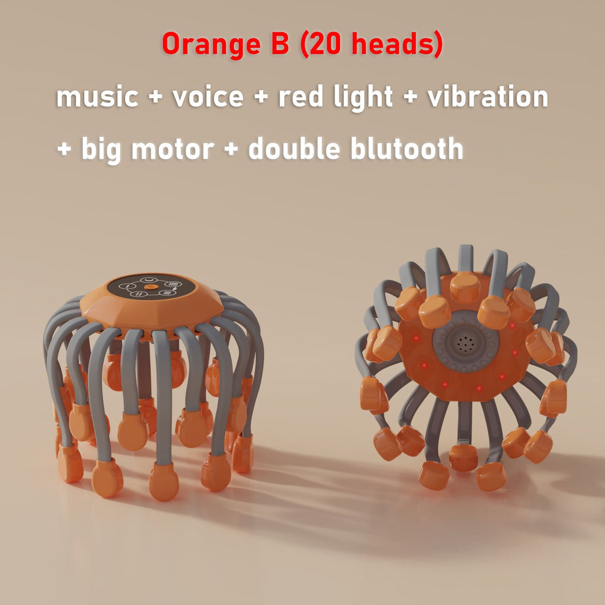 Scalp Massager with 20 Heads, 5 Modes & Red Light Tips