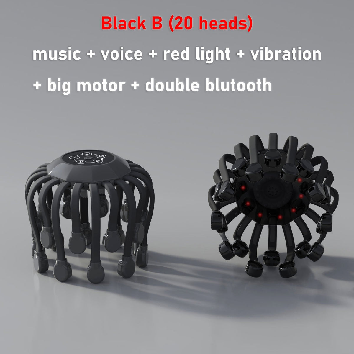 Scalp Massager with 20 Heads, 5 Modes & Red Light Tips