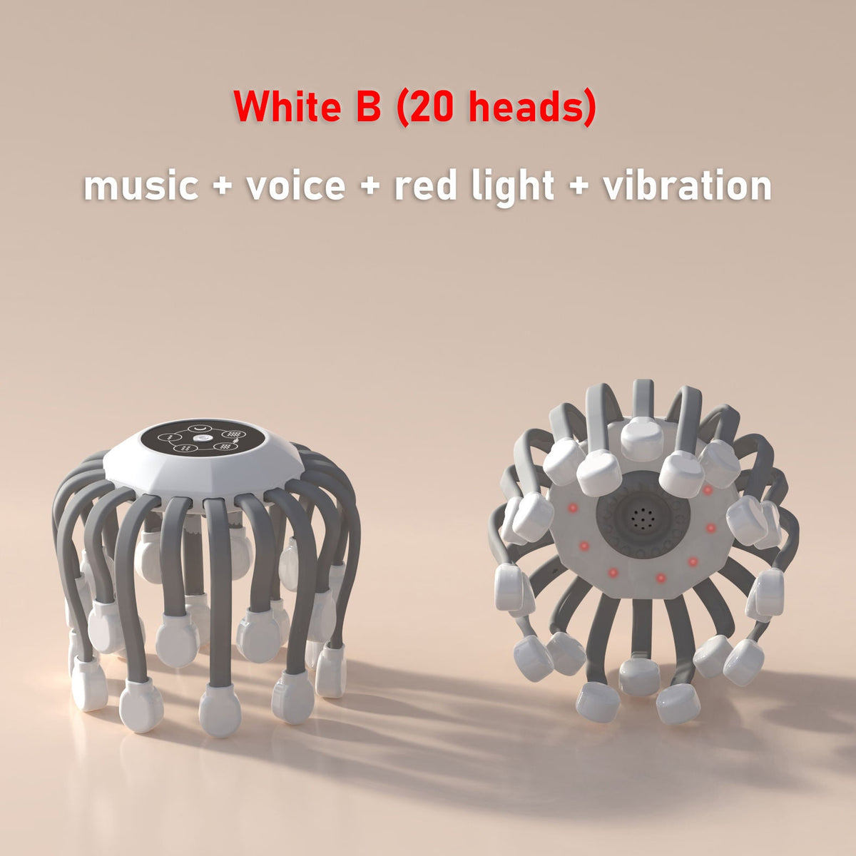 Scalp Massager with 20 Heads, 5 Modes & Red Light Tips