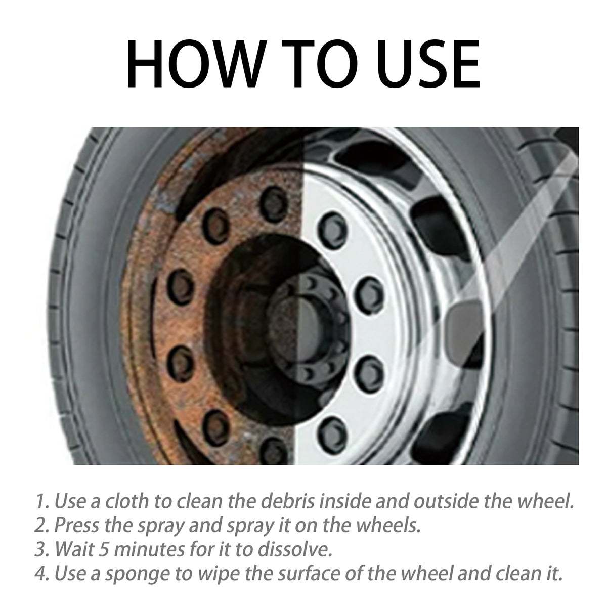 Wheel Cleaner Spray for Brake Dust and Hub Grime Removal