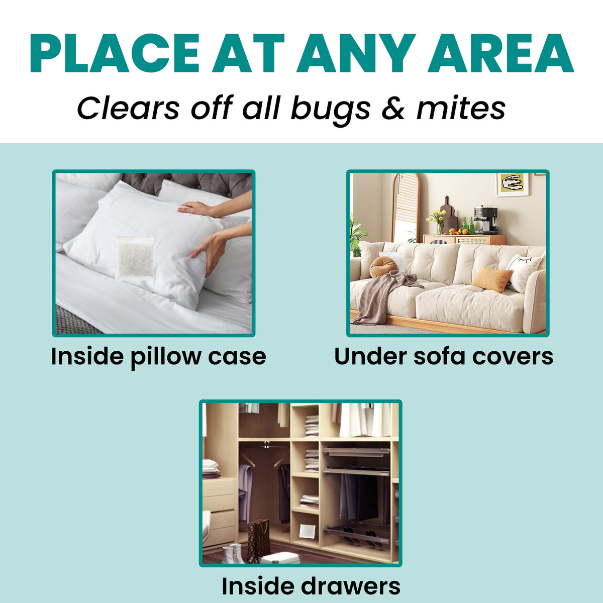 Mite Control Sachets for Bedding & Travel Protection