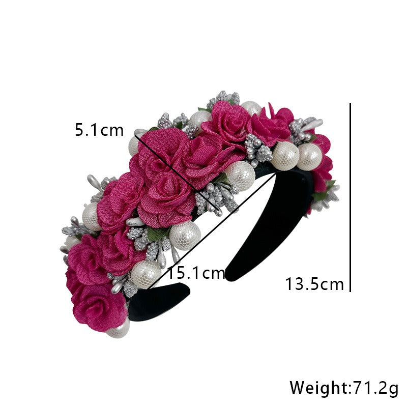 Baroque Pearl Flower Headband For Glamorous Style