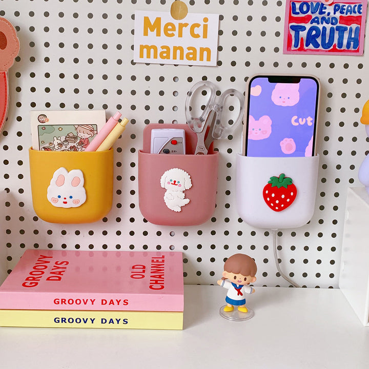 Wall Mounted Remote Holder Box, Drill-Free Desk Organizer