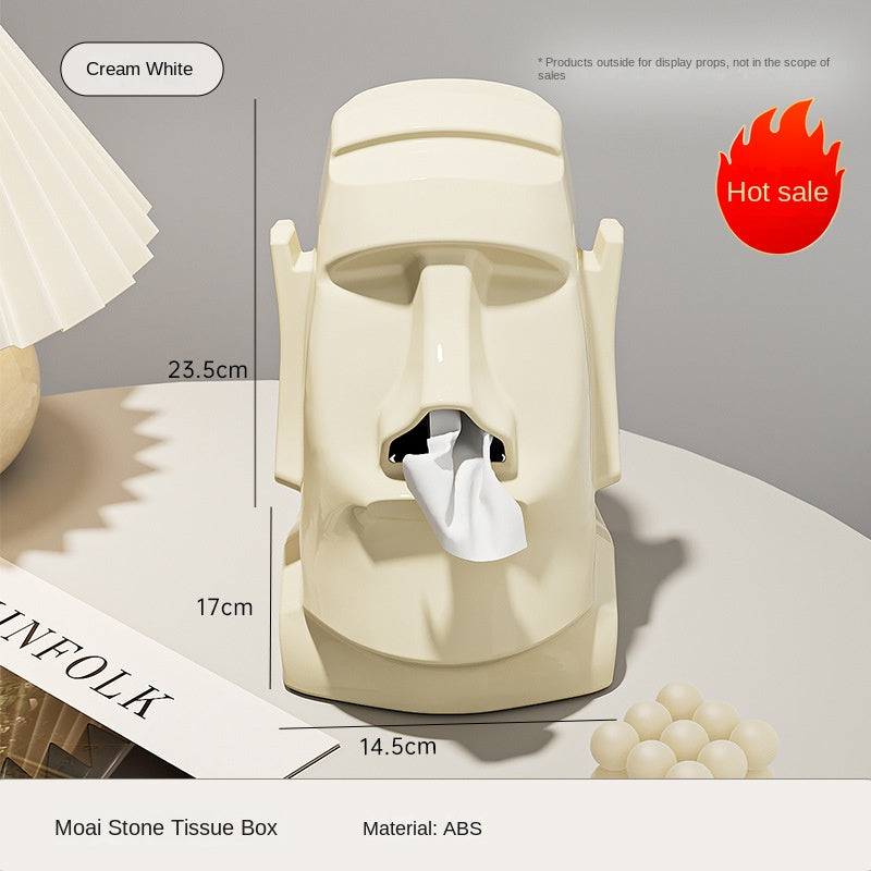 Decorative Gypsum Tissue Box — Holds Tissues, Headphones &