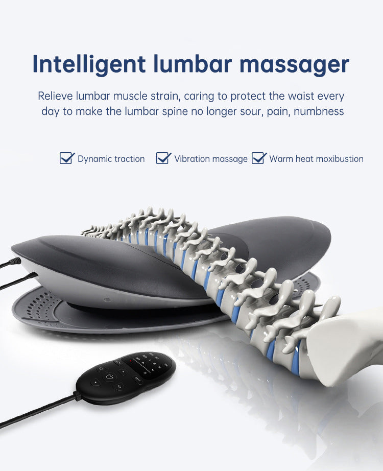 Lumbar Traction Massager — 10cm Stretch & Heat for Back Pain