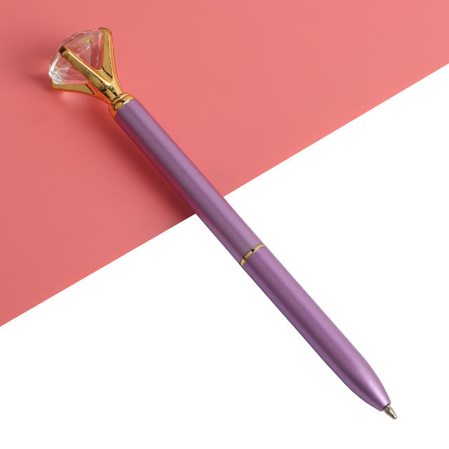Big Gem Kawaii Ballpoint Pen with Sparkly Diamond Top
