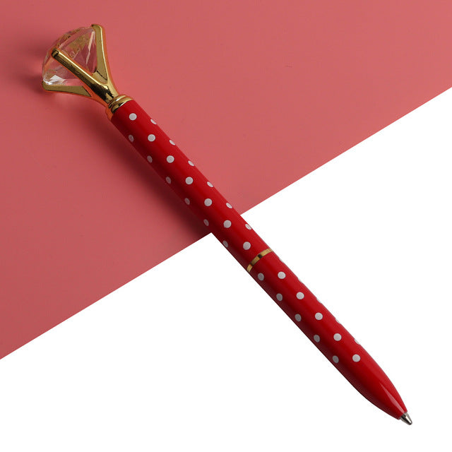 Big Gem Kawaii Ballpoint Pen with Sparkly Diamond Top