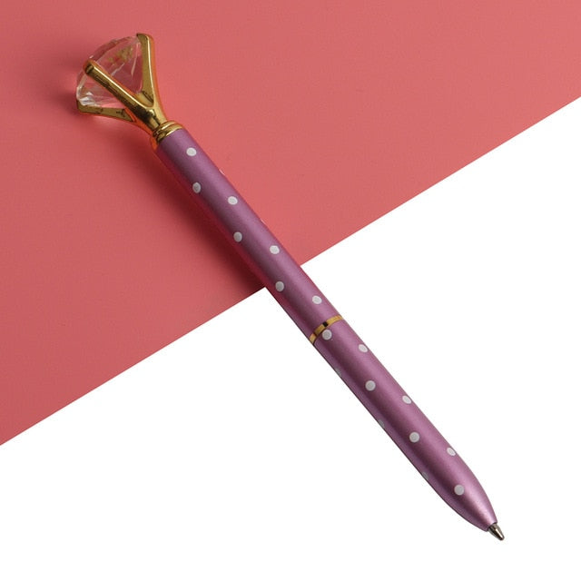 Big Gem Kawaii Ballpoint Pen with Sparkly Diamond Top