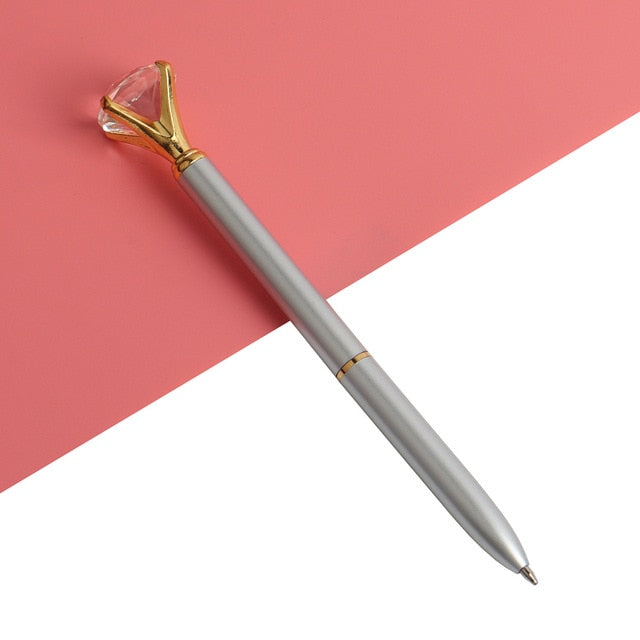 Big Gem Kawaii Ballpoint Pen with Sparkly Diamond Top