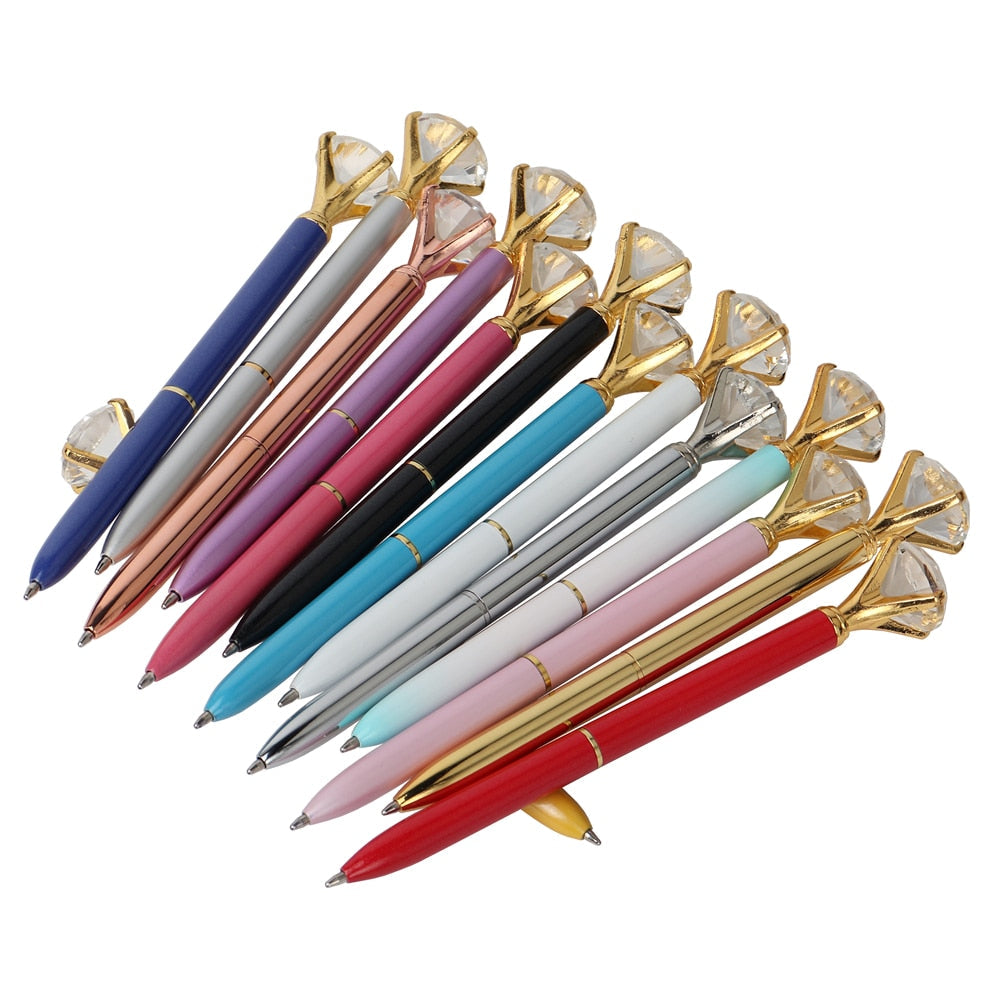 Big Gem Kawaii Ballpoint Pen with Sparkly Diamond Top