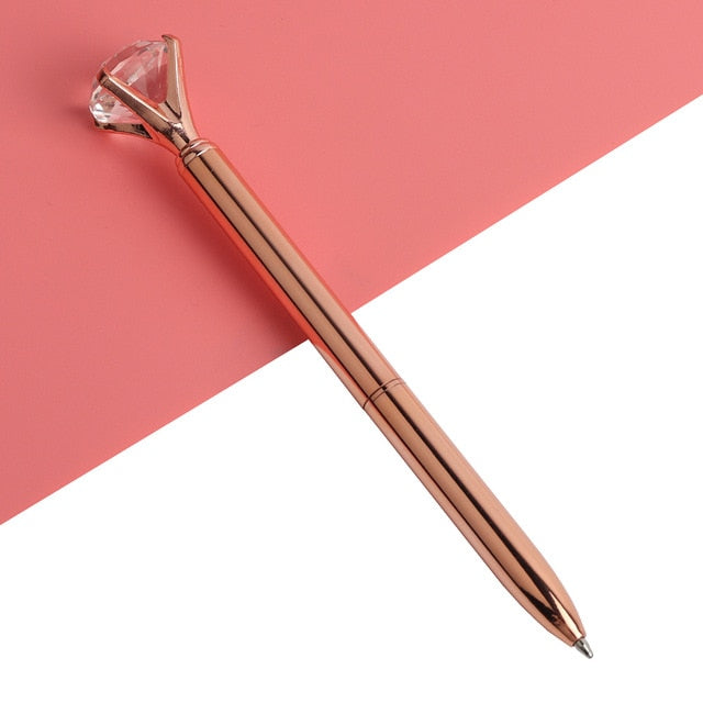 Big Gem Kawaii Ballpoint Pen with Sparkly Diamond Top
