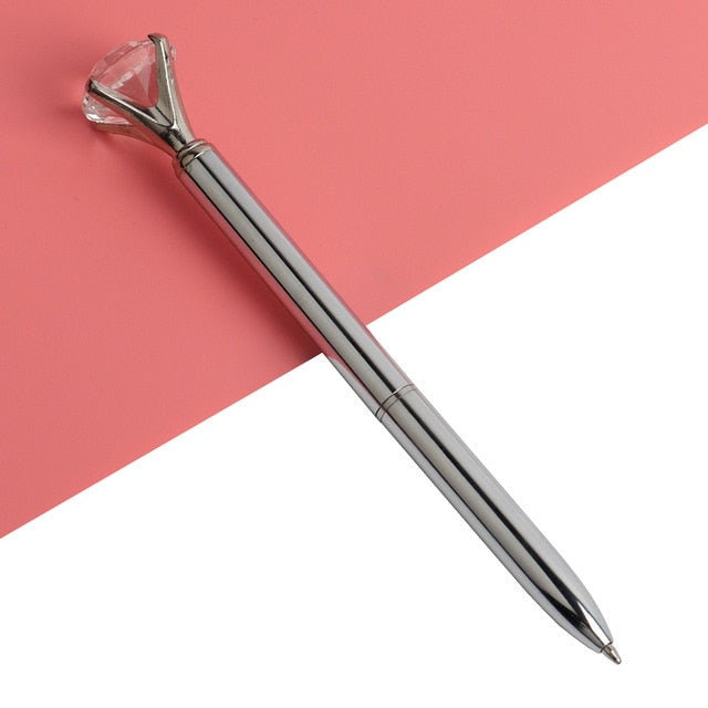 Big Gem Kawaii Ballpoint Pen with Sparkly Diamond Top