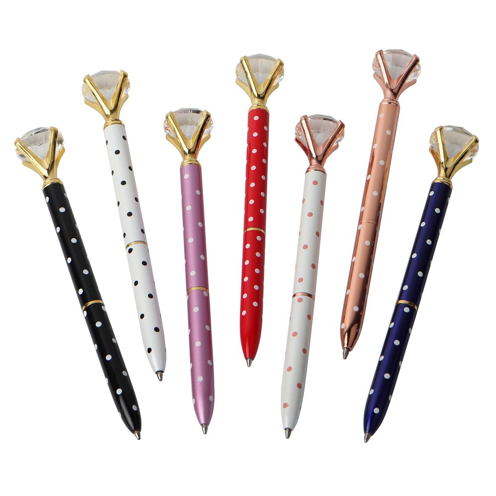 Big Gem Kawaii Ballpoint Pen with Sparkly Diamond Top