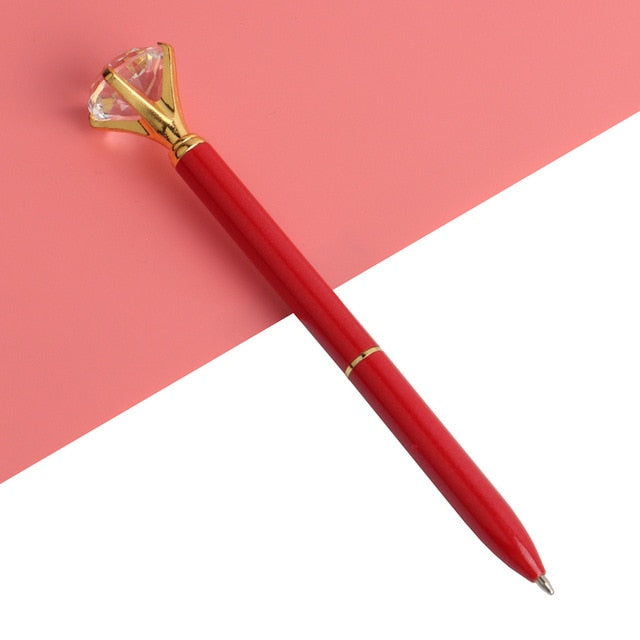Big Gem Kawaii Ballpoint Pen with Sparkly Diamond Top