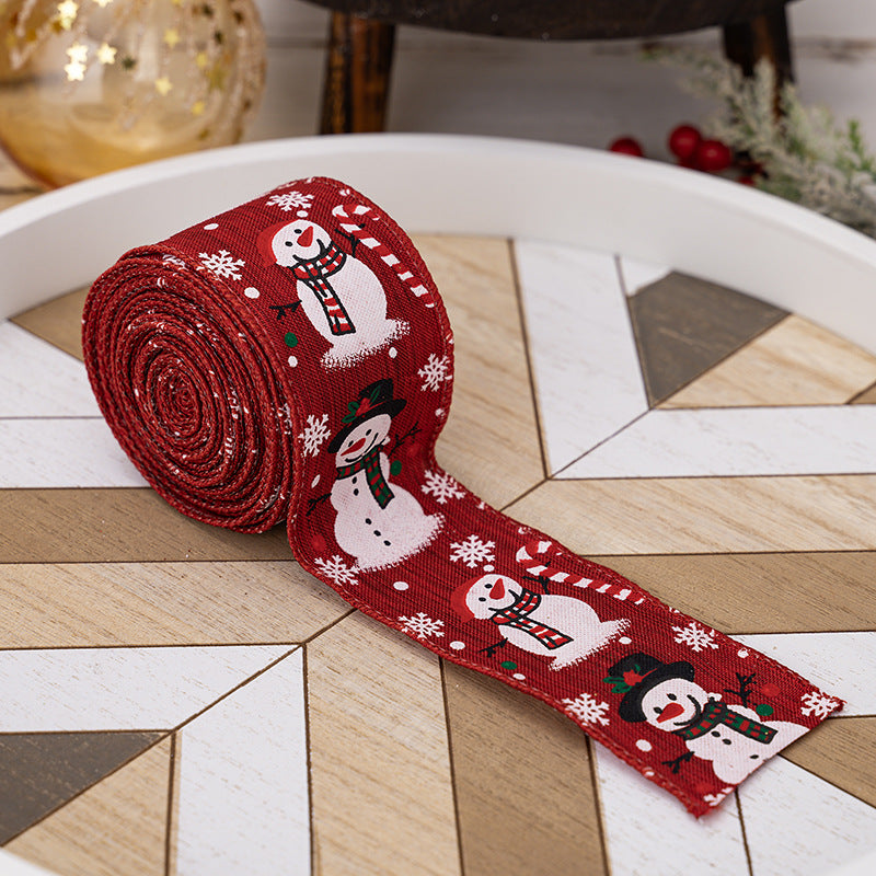 Christmas Snowman Ribbon for Festive Gift Wrapping