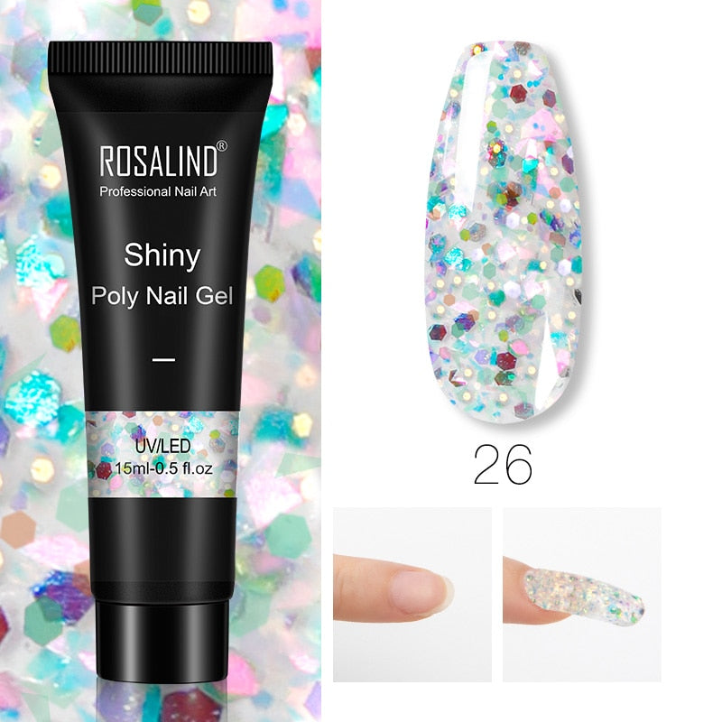 Glitter Poly Nail Gel Extensions for Salon-Style Sparkle