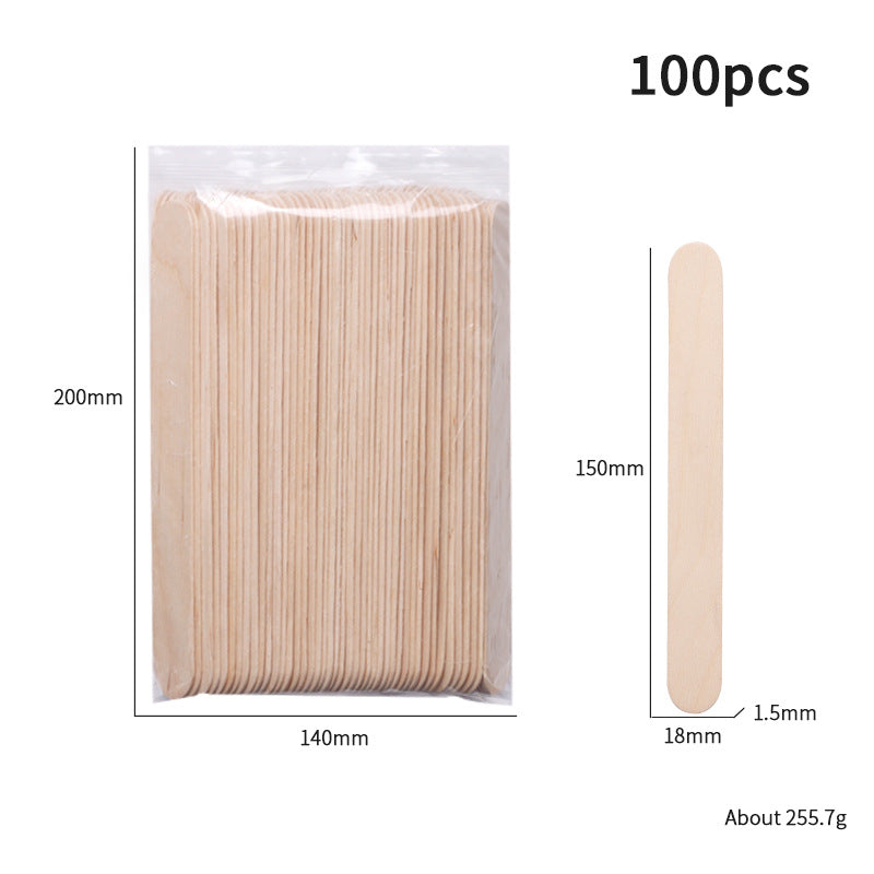 Wax Applicator Sticks 100-Pack — 8 Sizes for Precise Hair