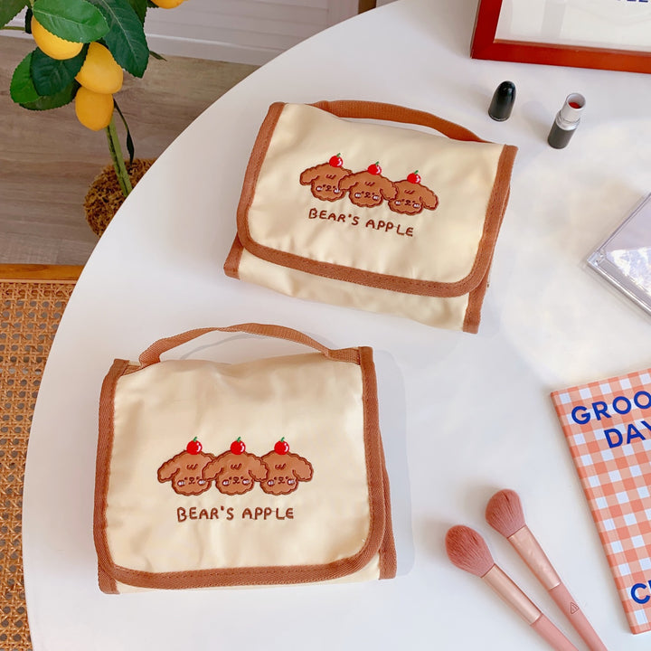Cute Folding Cosmetic Bag for Travel & Makeup Storage