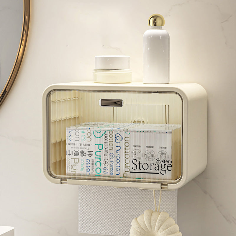 Wall-Mounted Towel & Cosmetic Storage Box, No Drilling