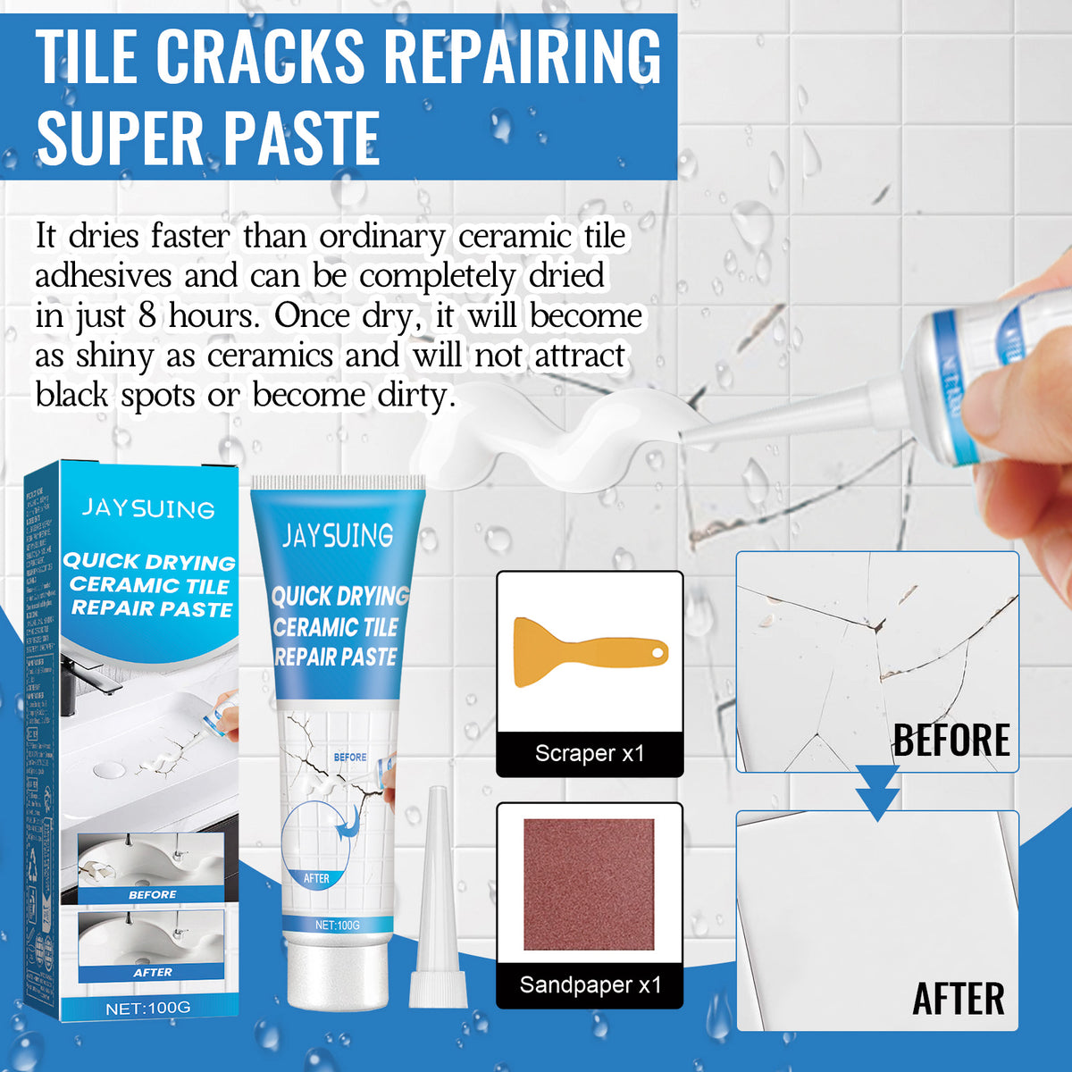 Tile Repair Glue Paste for Cracks & Ceramic Surfaces