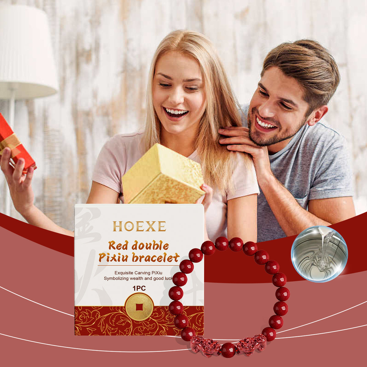 Red Double Pixiu Bracelet for Good Luck and Style