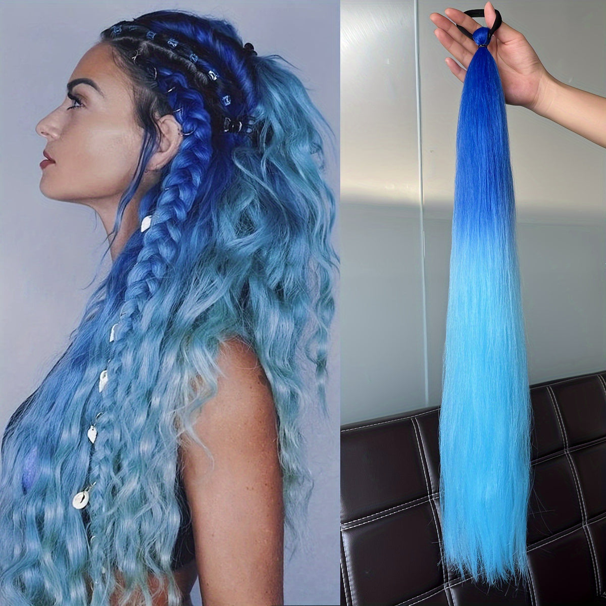 Colorful Ponytail Hair Extensions — Instant Braid Makeover