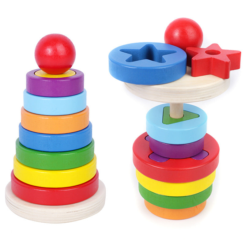 Wooden Stacking Toy for Fine Motor Skills & Learning