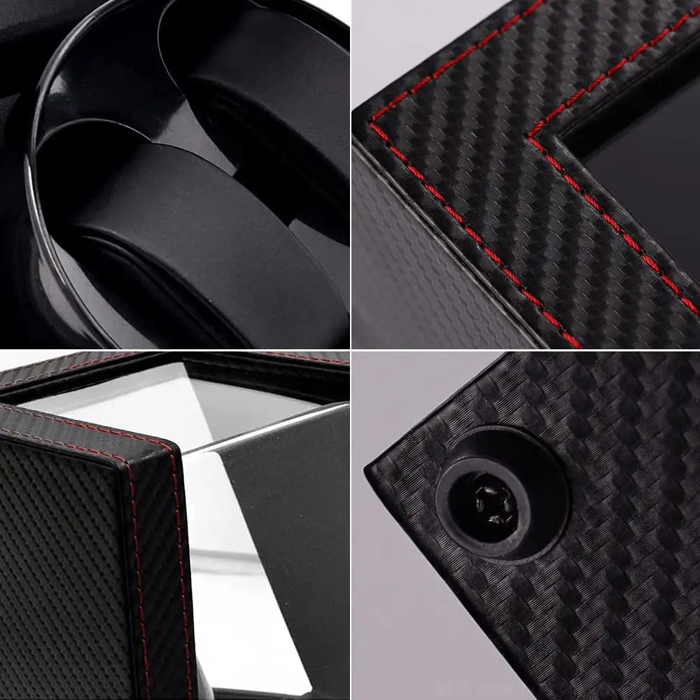 Quiet Automatic Watch Winder with Carbon Fiber Box