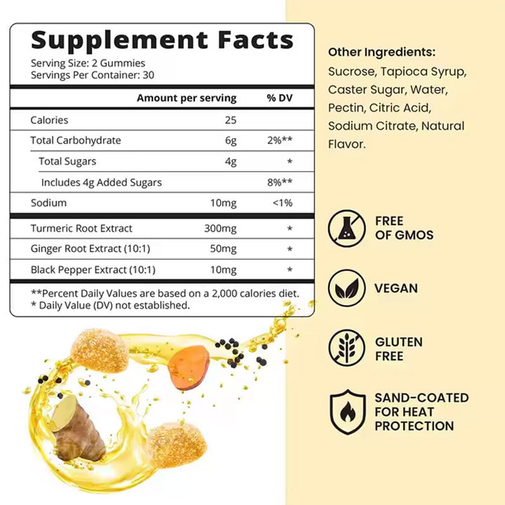 Turmeric Curcumin Gummies with Ginger & Black Pepper