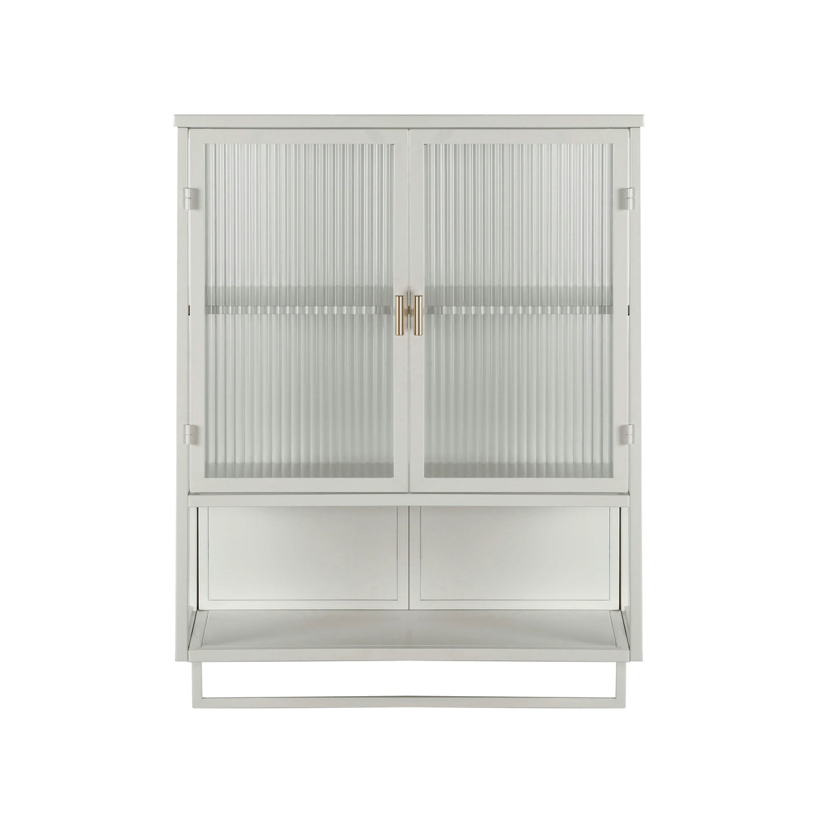 Wall Mounted Bathroom Cabinet with Fluted Glass Doors