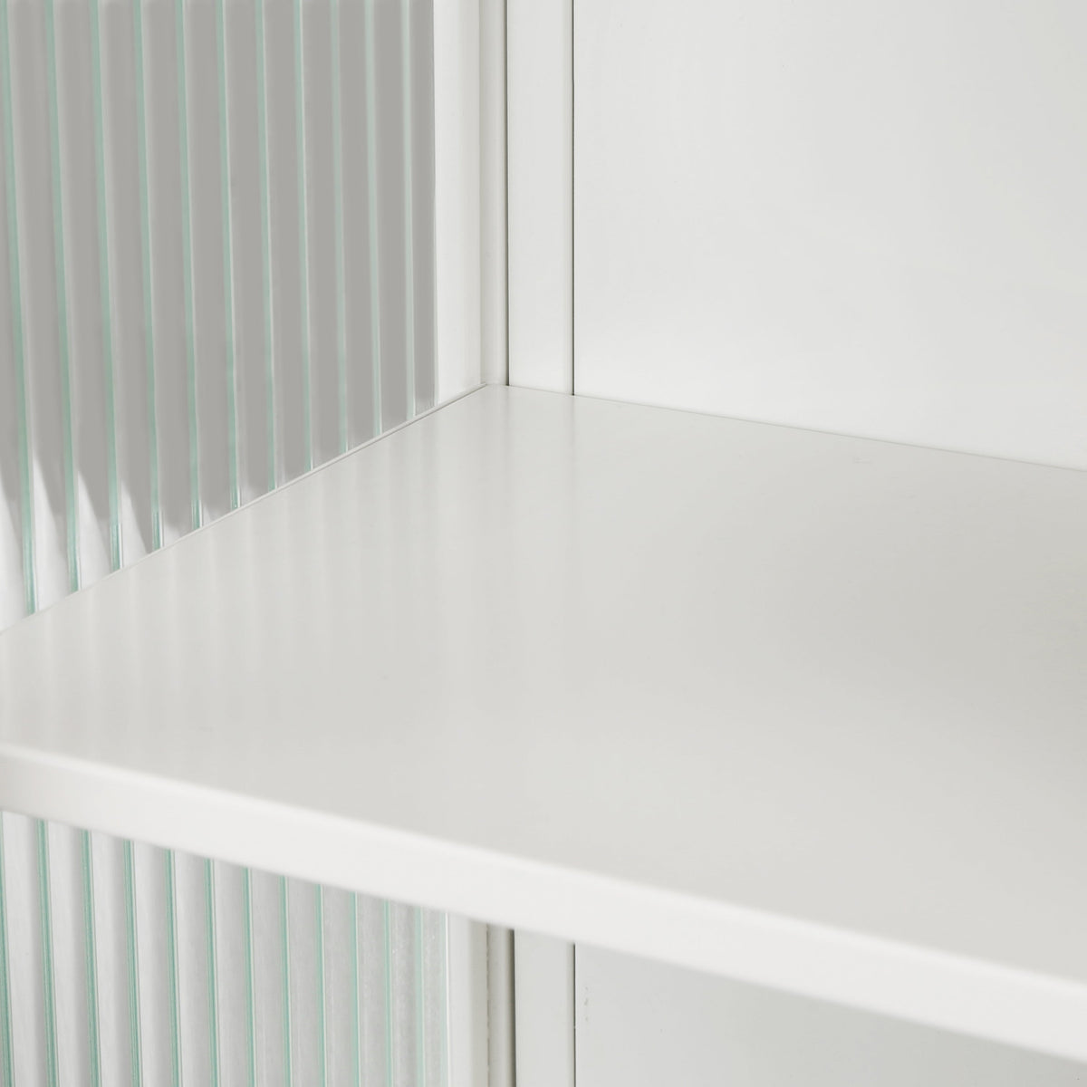 Wall Mounted Bathroom Cabinet with Fluted Glass Doors