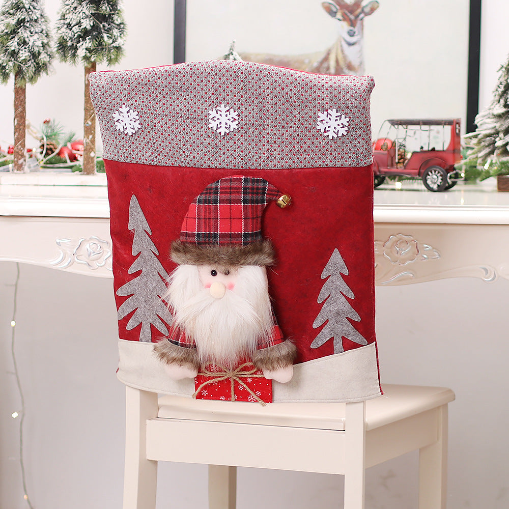 Christmas Chair Covers With 3D Holiday Character Set