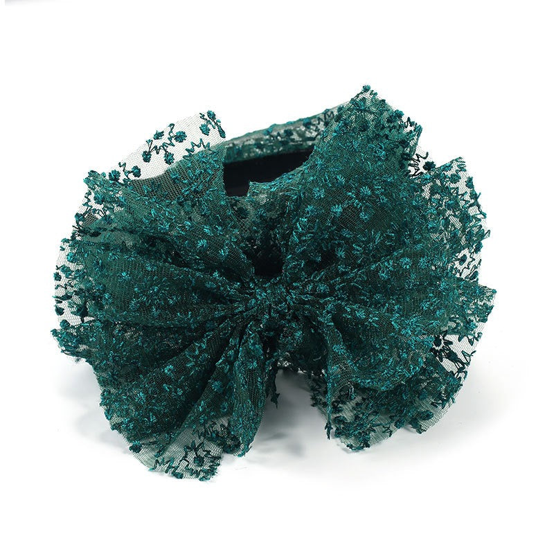 Oversized Floral Lace Bow Headband for Instant Style