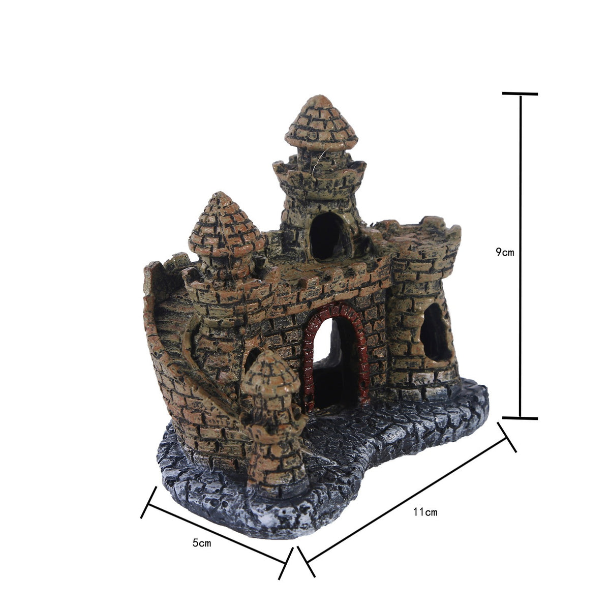 Castle Aquarium Ornament with Fish Hiding Caves for Tanks