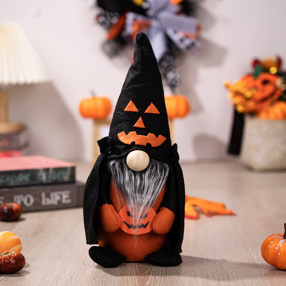 Halloween Gnome Decorations With Pumpkin Witch Charm