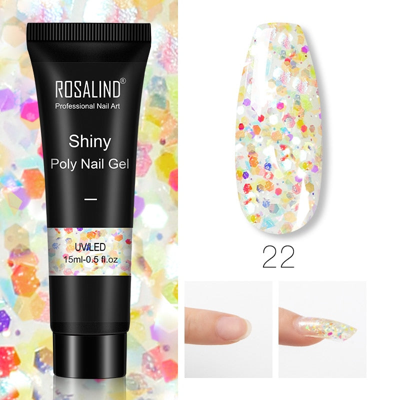 Glitter Poly Nail Gel Extensions for Salon-Style Sparkle