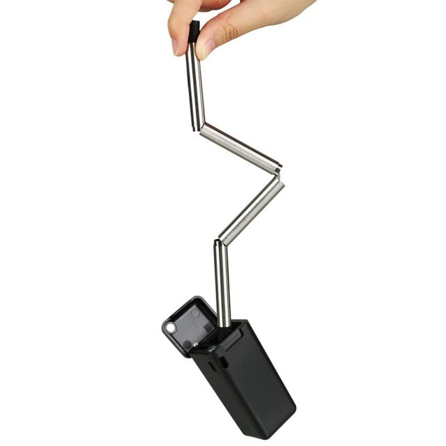Foldable Reusable Stainless Steel Straw With Carry Case