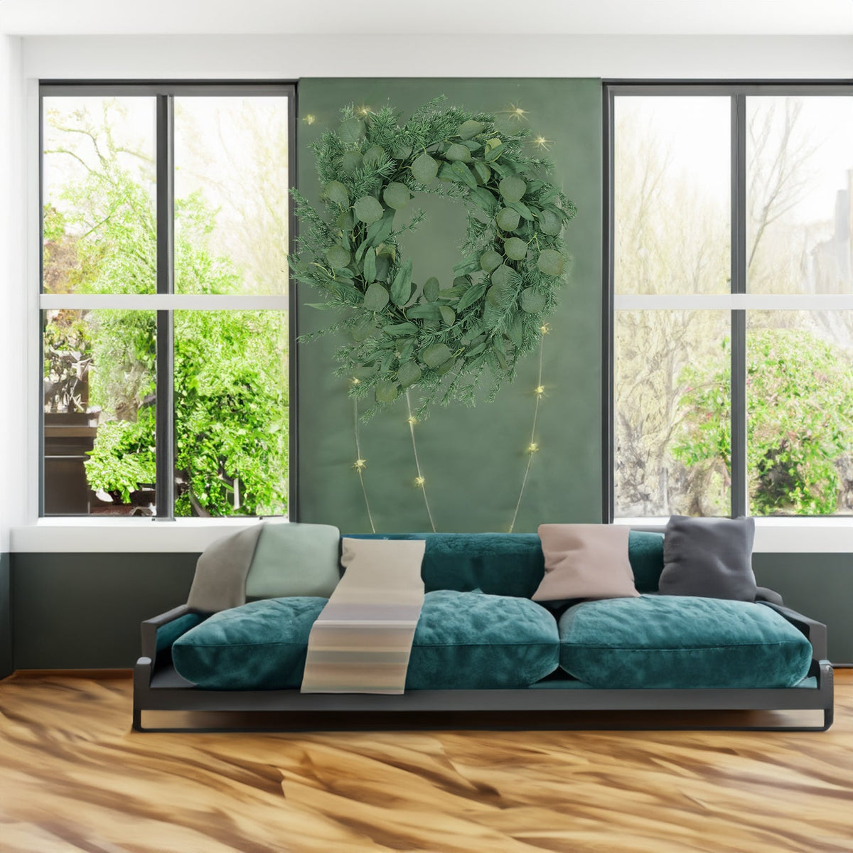 24.5-Inch Artificial Greenery Wreath for Year-Round Style