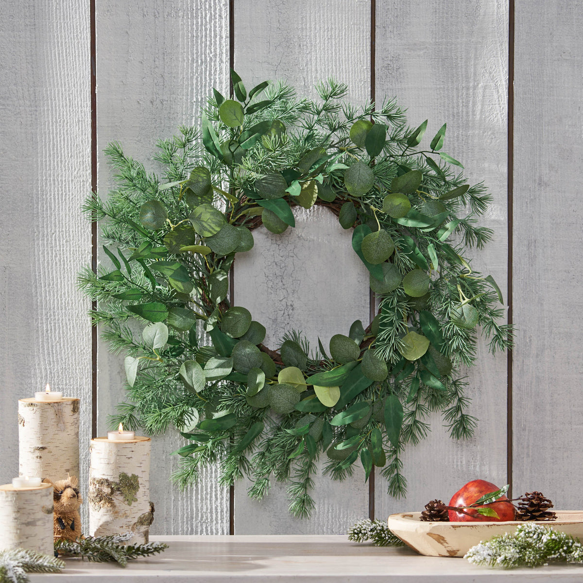 24.5-Inch Artificial Greenery Wreath for Year-Round Style