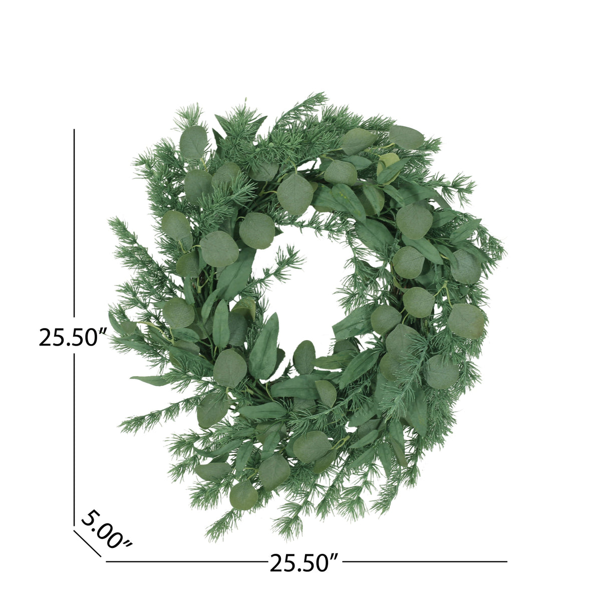 24.5-Inch Artificial Greenery Wreath for Year-Round Style