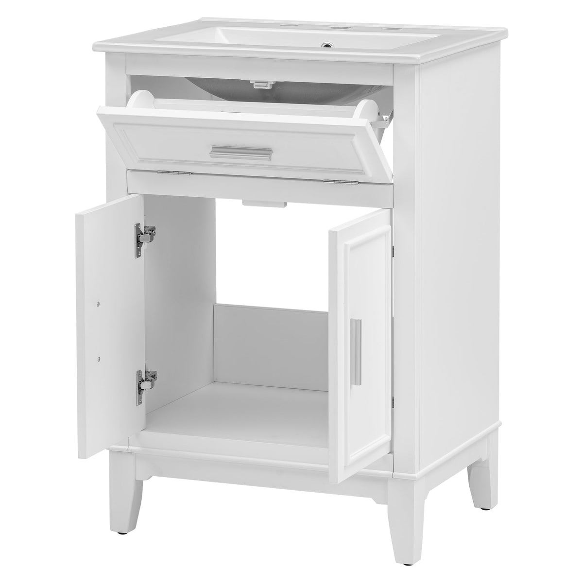 24 Inch Bathroom Vanity with Sink and Tip-Out Drawer