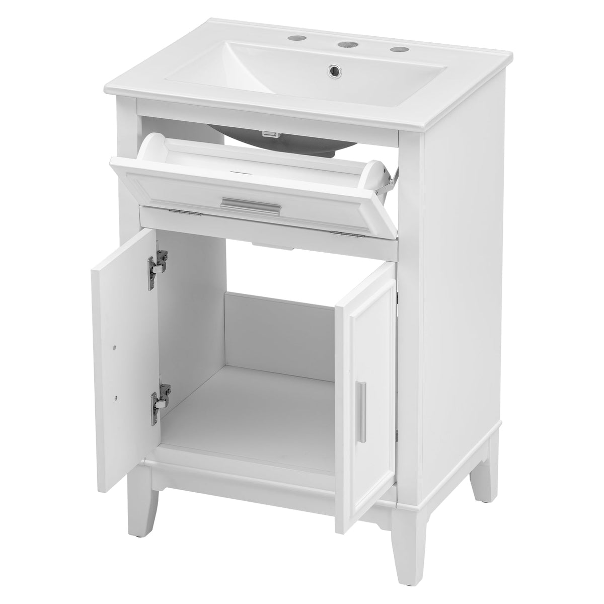 24 Inch Bathroom Vanity with Sink and Tip-Out Drawer
