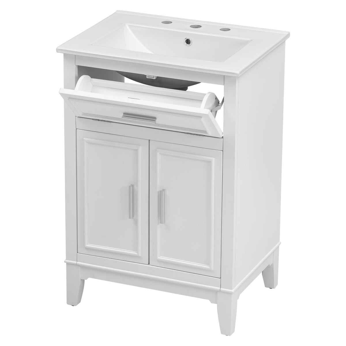 24 Inch Bathroom Vanity with Sink and Tip-Out Drawer