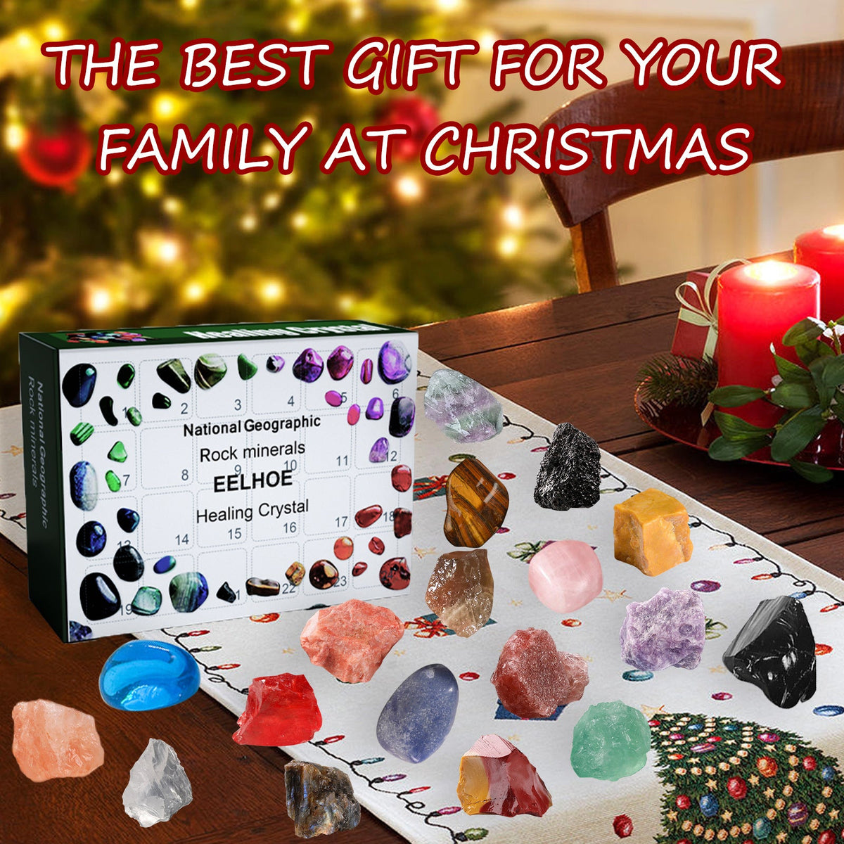 24 Grid Mineral Blind Box Christmas Crystal Gift Set