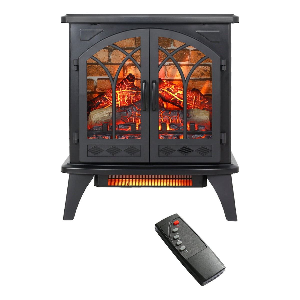 24 Inch 3D Electric Fireplace Stove with Infrared Heat