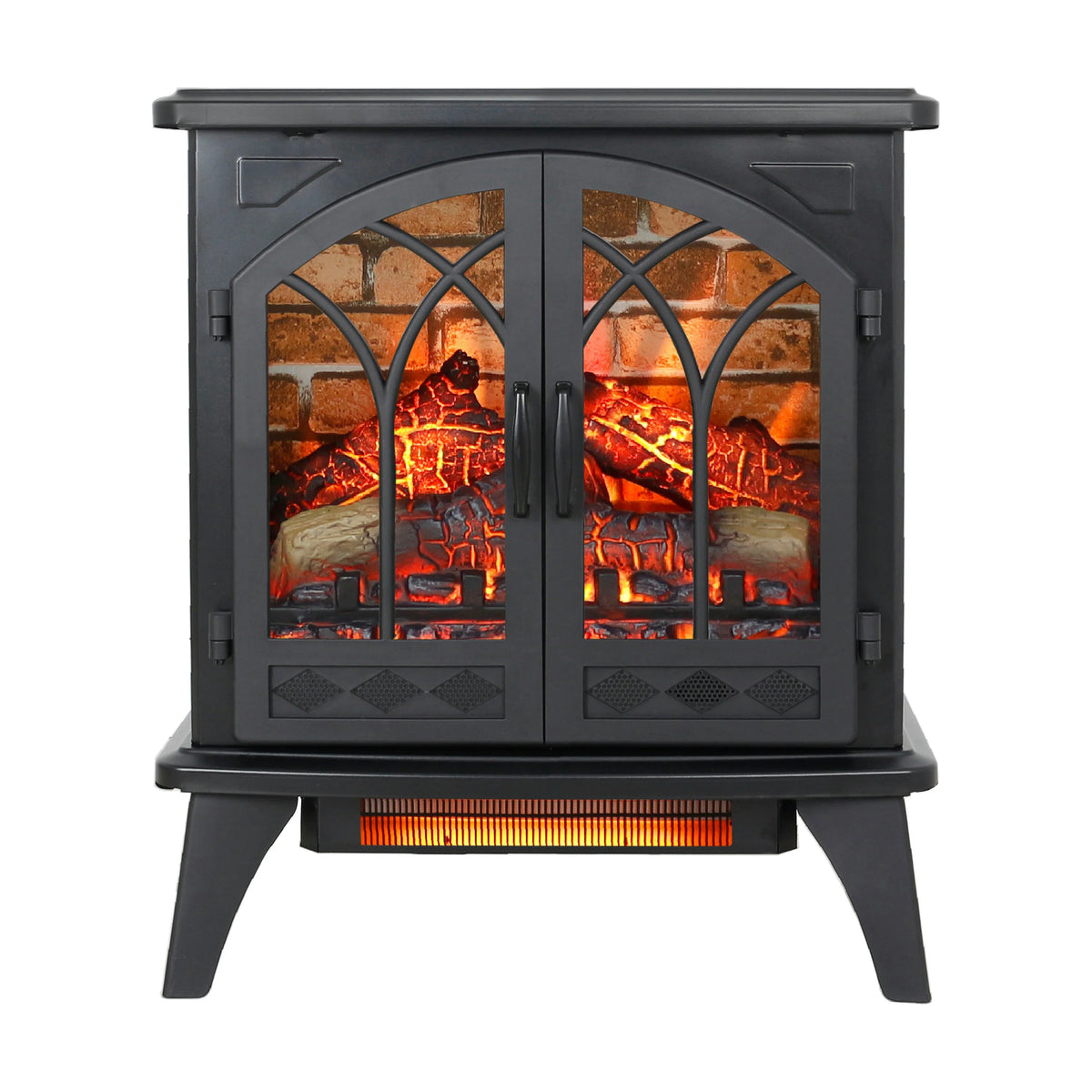 24 Inch 3D Electric Fireplace Stove with Infrared Heat
