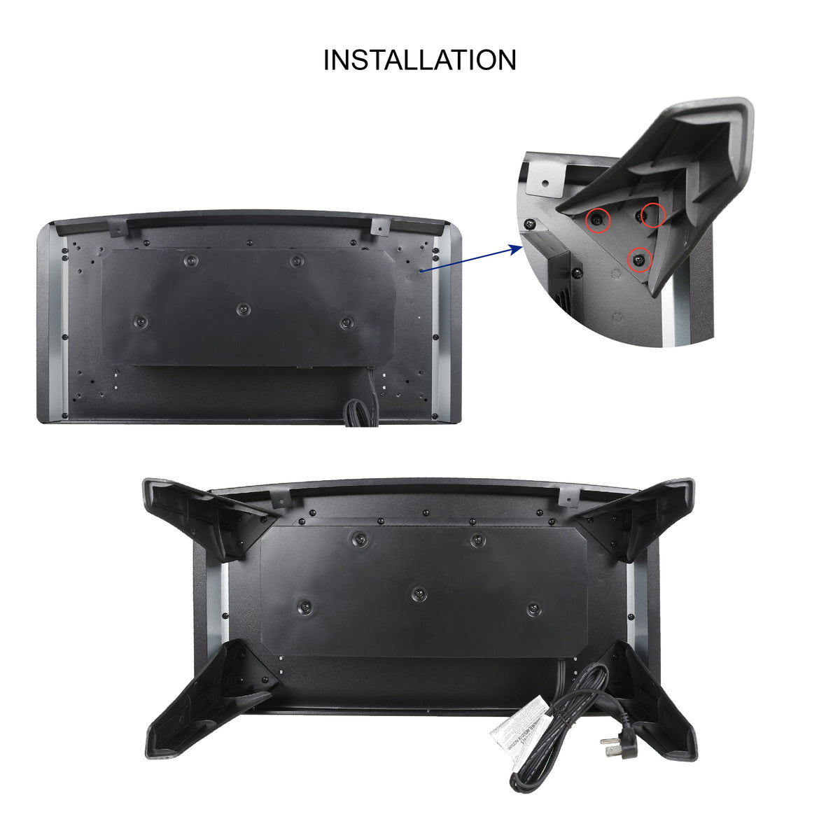 24 Inch 3D Electric Fireplace Stove with Infrared Heat