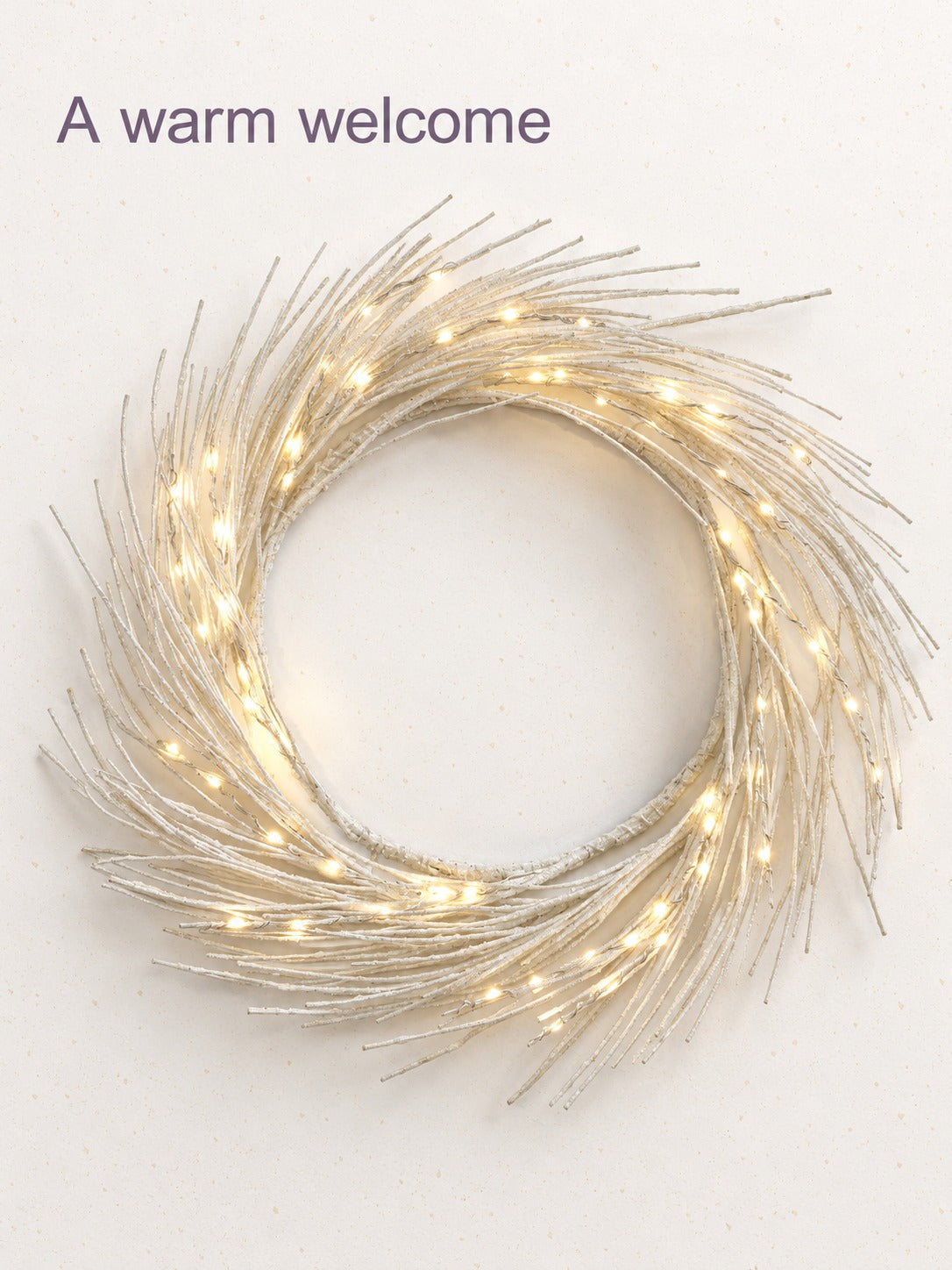24-Inch Lit Christmas Wreath with Warm White LED Lights