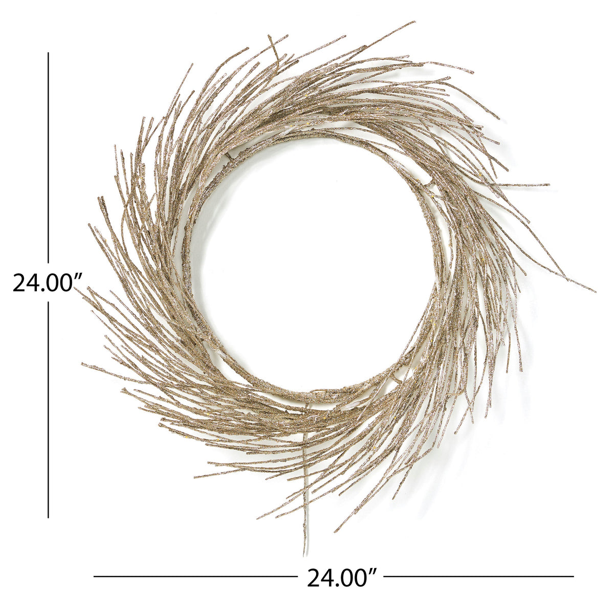 24-Inch Paper Wreath With Warm LED Holiday Glow Decor